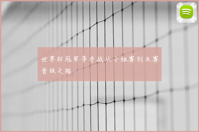 世界杯冠军争夺战从小组赛到决赛晋级之路